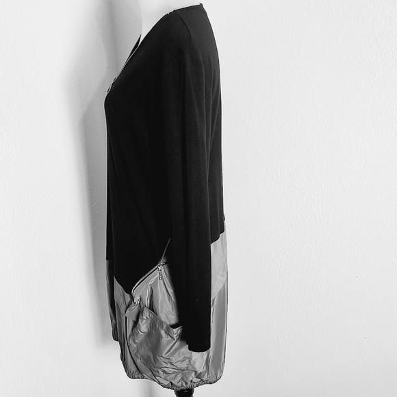 Comfy USA Sara Tunic Dress Black/Gray Mixed Material Size Large RARE Futuristic - Picture 8 of 15